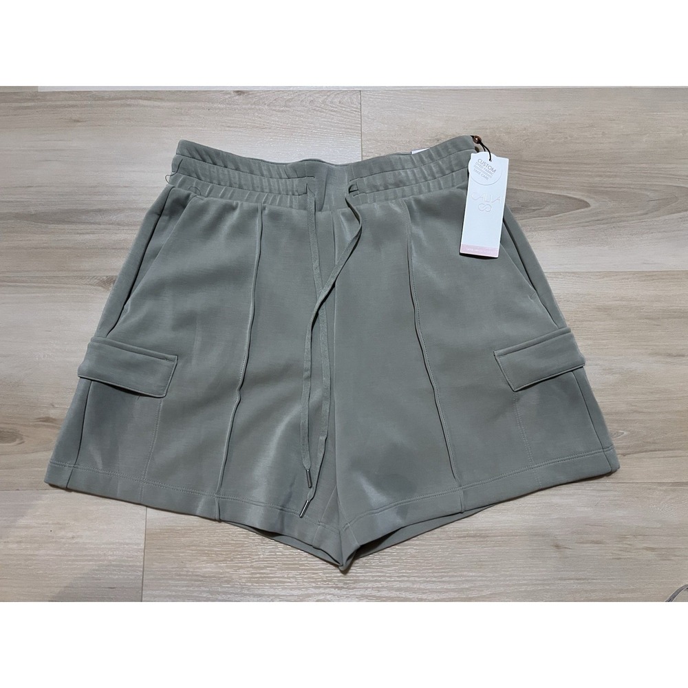 CALIA Sandwash Scuba Collection High Rise Cargo Shorts 5" Ground Fennel Sz S NWT
